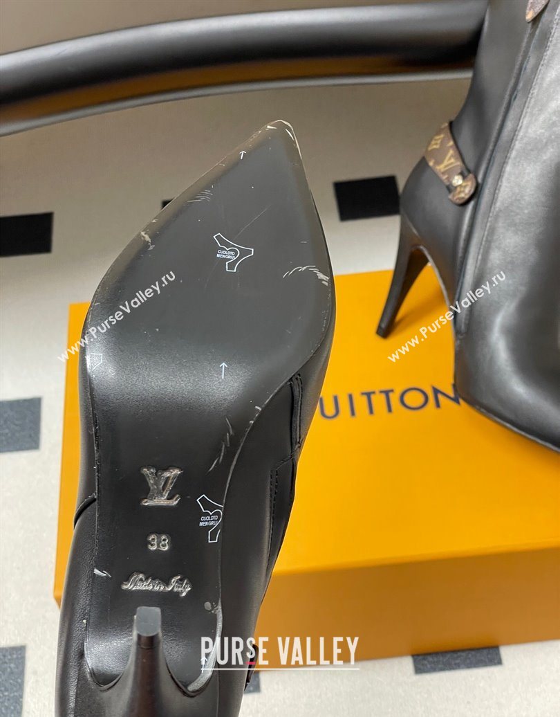 Louis Vuitton Legacy Heel Ankle Boots 9.5cm in Calf Leather with Back Strap Black 2025 1AIEUG (MD-251021097)