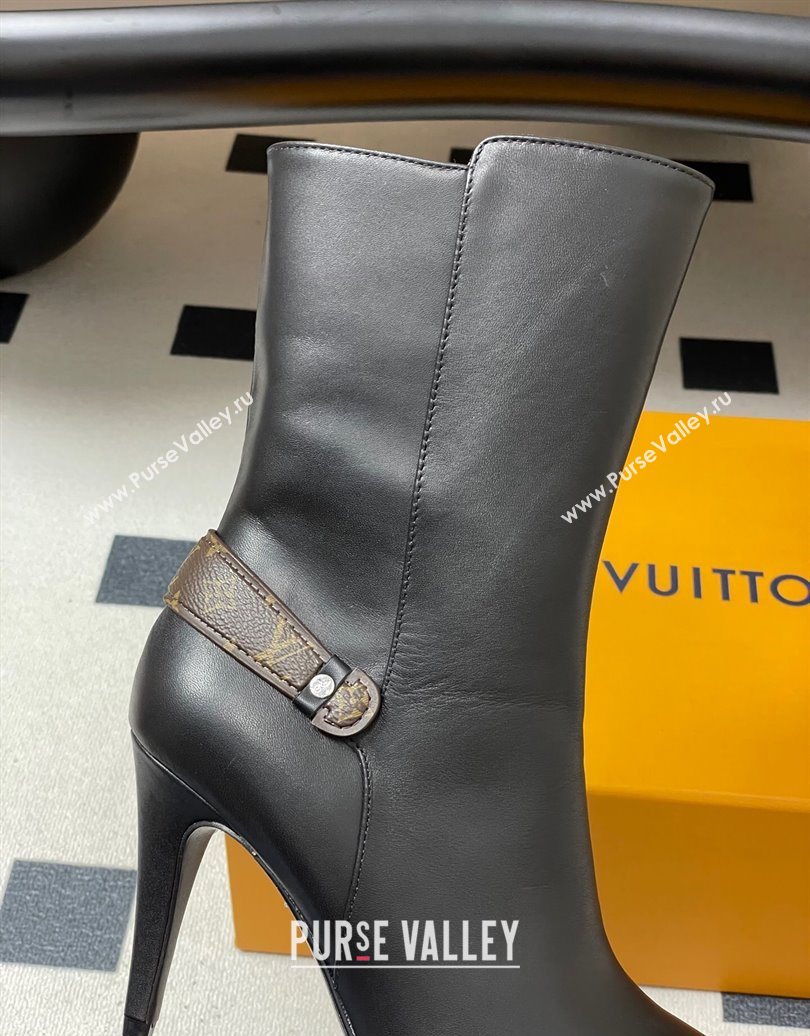 Louis Vuitton Legacy Heel Ankle Boots 9.5cm in Calf Leather with Back Strap Black 2025 1AIEUG (MD-251021097)