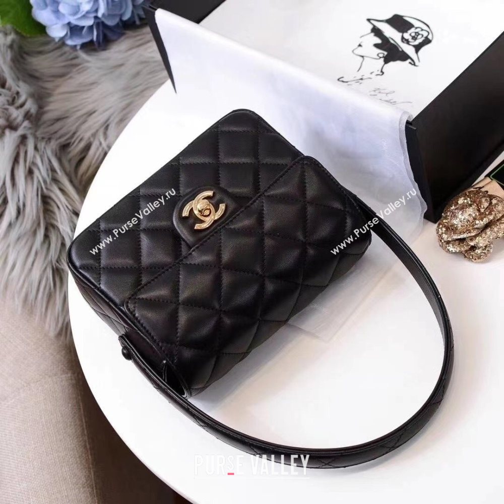 Chanel Classic Quilted Lambskin Flap Bag Black 2020 (JY-20112083)