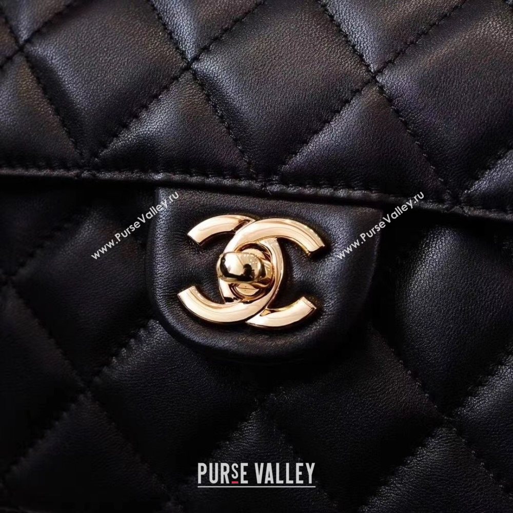 Chanel Classic Quilted Lambskin Flap Bag Black 2020 (JY-20112083)