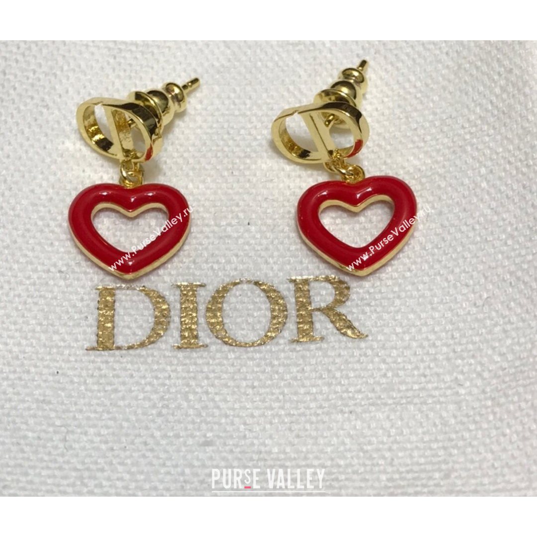 Dior Dioramour Earrings Gold/Red 2021 082411 (YF-21082428)