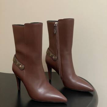 Louis Vuitton Legacy Heel Ankle Boots 9.5cm in Calf Leather with Back Strap Brown 2025 1AIEUG (MD-251021098)