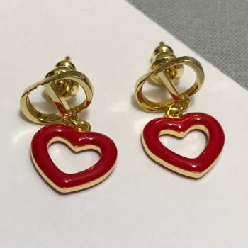 Dior Dioramour Earrings Gold/Red 2021 082411 (YF-21082428)