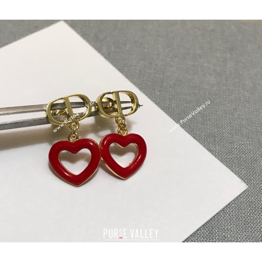 Dior Dioramour Earrings Gold/Red 2021 082411 (YF-21082428)