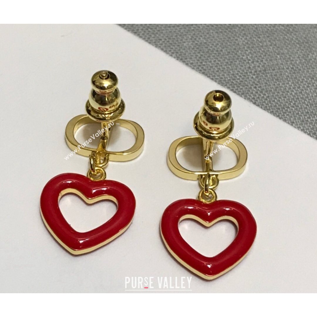 Dior Dioramour Earrings Gold/Red 2021 082411 (YF-21082428)