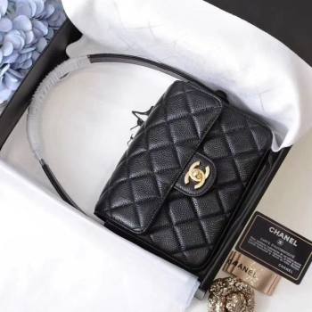 Chanel Classic Quilted Grained Calfskin Flap Bag Black 2020 (JY-20112084)