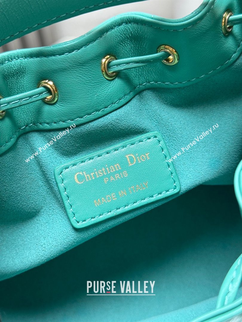 Dior Dioriviera Small Dior Jolie Bucket Bag in Aquamarina Macrocannage Calfskin 2024 (XXG-24081430)