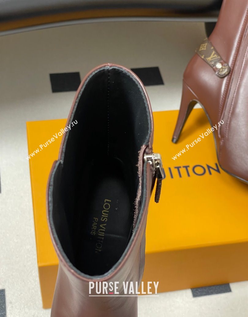 Louis Vuitton Legacy Heel Ankle Boots 9.5cm in Calf Leather with Back Strap Brown 2025 1AIEUG (MD-251021098)