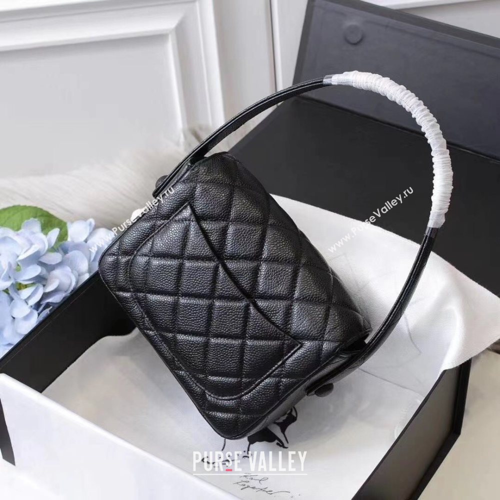 Chanel Classic Quilted Grained Calfskin Flap Bag Black 2020 (JY-20112084)