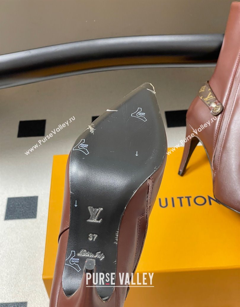 Louis Vuitton Legacy Heel Ankle Boots 9.5cm in Calf Leather with Back Strap Brown 2025 1AIEUG (MD-251021098)