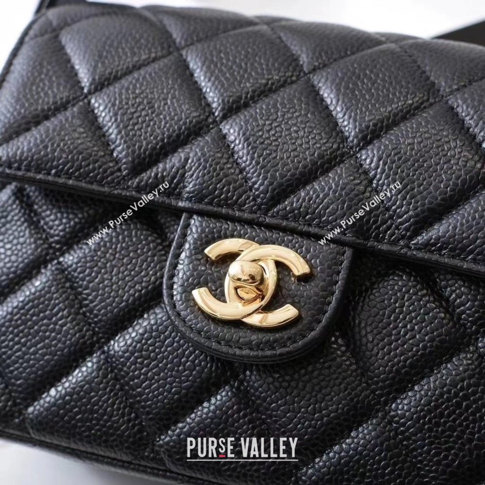 Chanel Classic Quilted Grained Calfskin Flap Bag Black 2020 (JY-20112084)