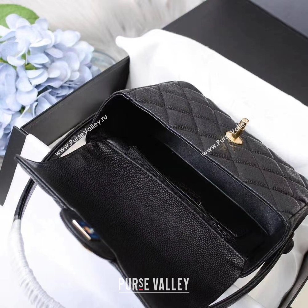 Chanel Classic Quilted Grained Calfskin Flap Bag Black 2020 (JY-20112084)