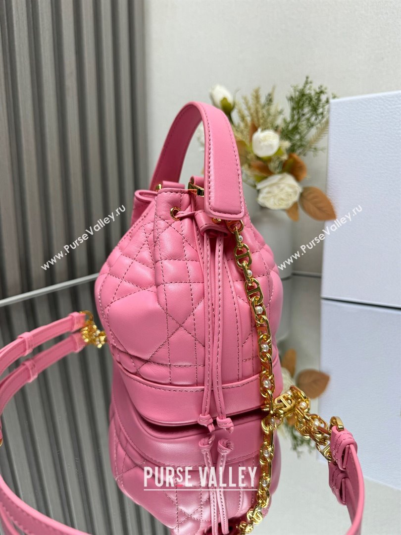 Dior Dioriviera Small Dior Jolie Bucket Bag in Candy Pink Macrocannage Calfskin 2024 (XXG-24081431)