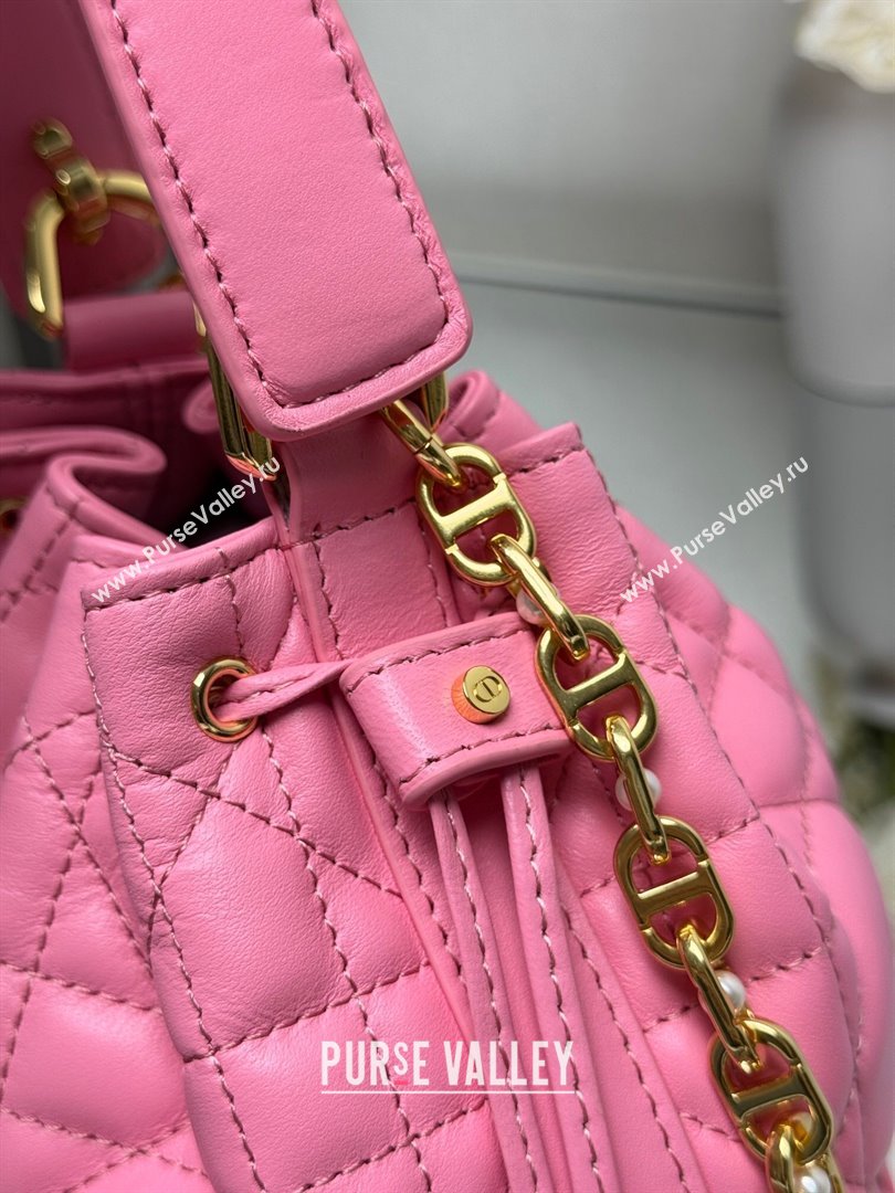 Dior Dioriviera Small Dior Jolie Bucket Bag in Candy Pink Macrocannage Calfskin 2024 (XXG-24081431)