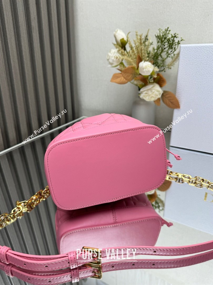 Dior Dioriviera Small Dior Jolie Bucket Bag in Candy Pink Macrocannage Calfskin 2024 (XXG-24081431)