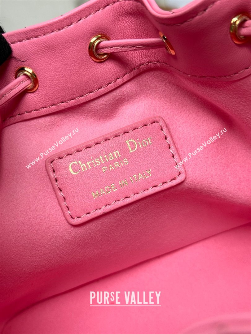 Dior Dioriviera Small Dior Jolie Bucket Bag in Candy Pink Macrocannage Calfskin 2024 (XXG-24081431)