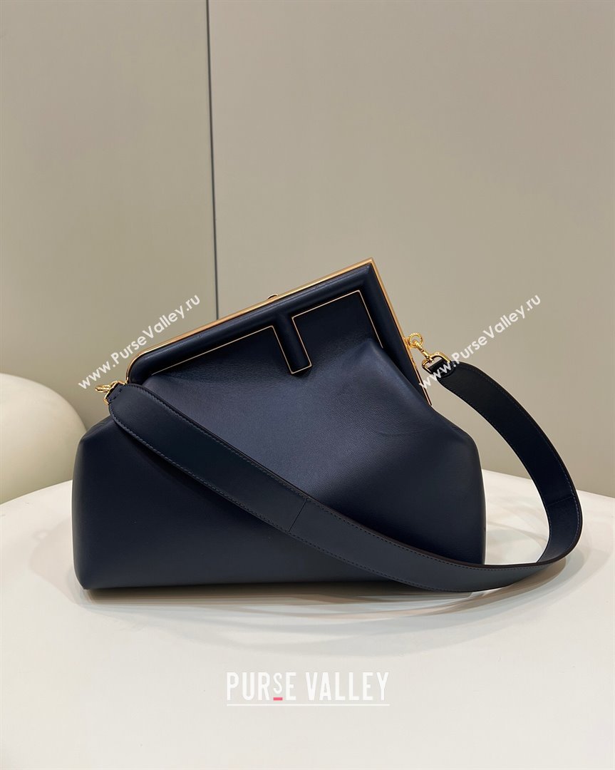 Fendi First Medium Leather Bag 80018L Deep Blue 2022 (CL-220118054)