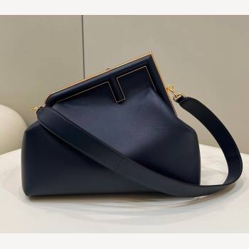 Fendi First Medium Leather Bag 80018L Deep Blue 2022 (CL-220118054)