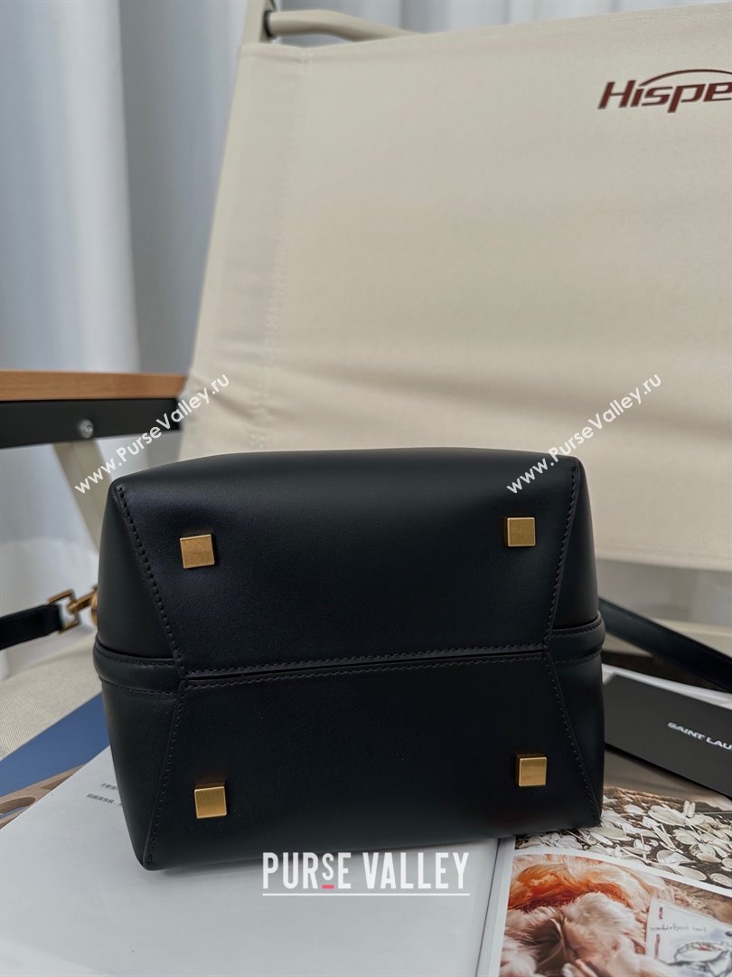 Saint Laurent Le 37 Small Bucket Bag in Shiny Leather 749036 Black 2024 Top (HONGS-24050602)