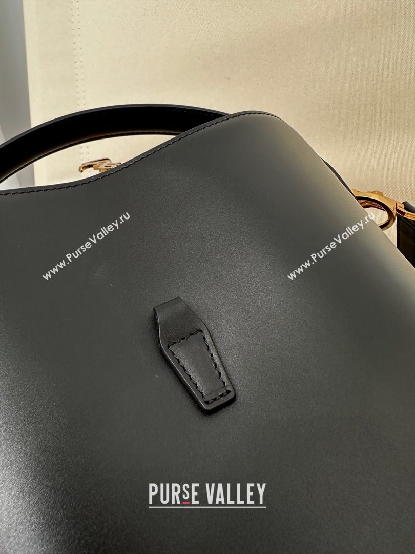 Saint Laurent Le 37 Small Bucket Bag in Shiny Leather 749036 Black 2024 Top (HONGS-24050602)