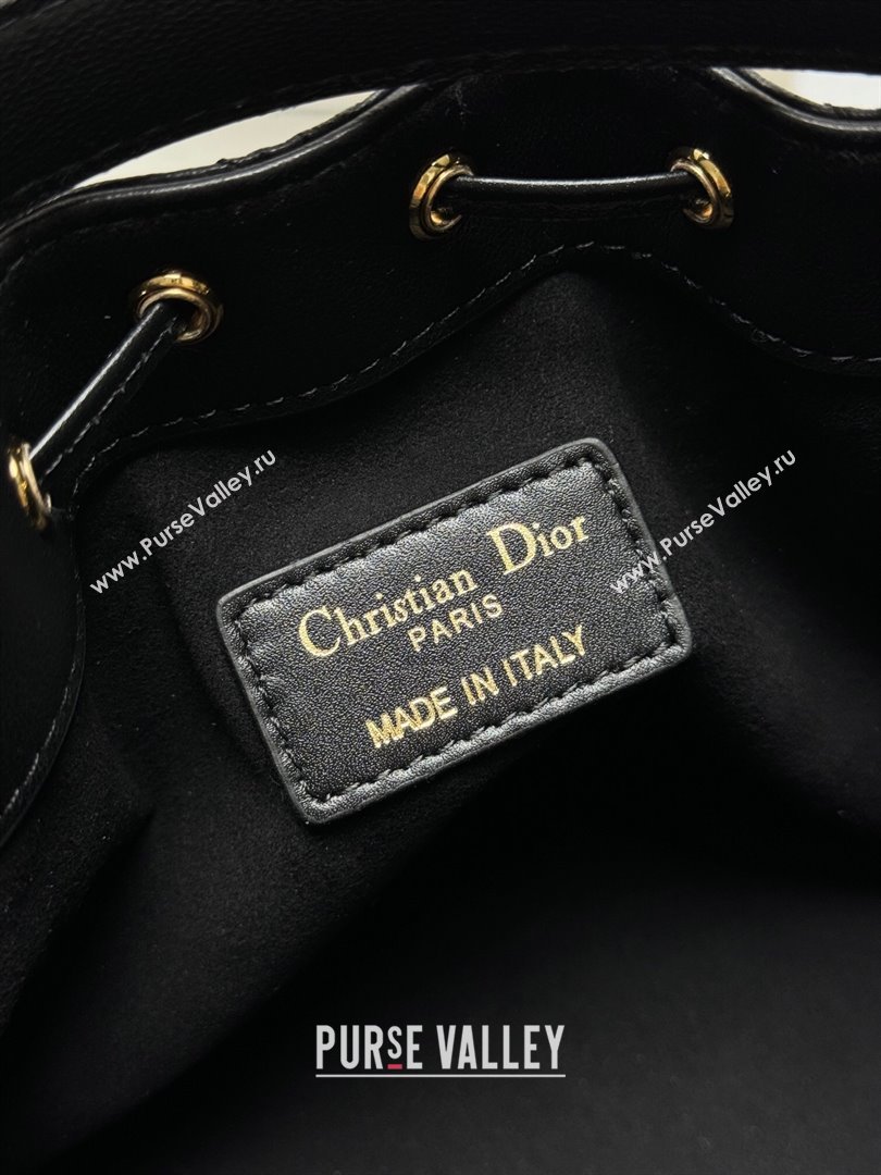 Dior Small Dior Jolie Bucket Bag in Black Macrocannage Calfskin 2024 (XXG-24081433)