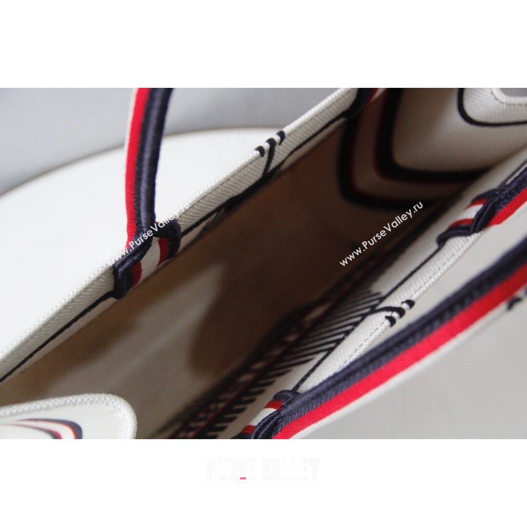 Dior Large Book Tote Bag in White Star Embroidery 2021 M1286  (XXG-21080313)