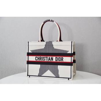 Dior Small Book Tote Bag in White Star Embroidery 2021 M1286 (XXG-21080314)