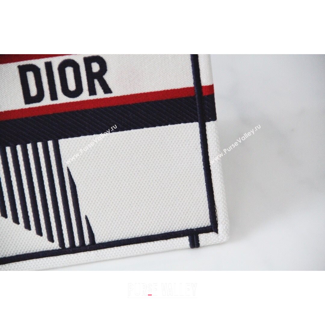 Dior Small Book Tote Bag in White Star Embroidery 2021 M1286  (XXG-21080314)