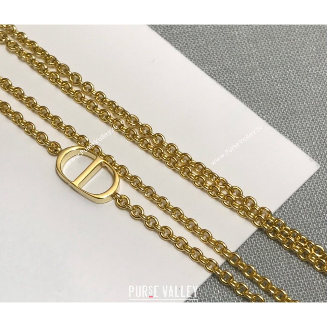 Dior Dioramour Long Necklace Gold/Red 2021 082414 (YF-21082431)