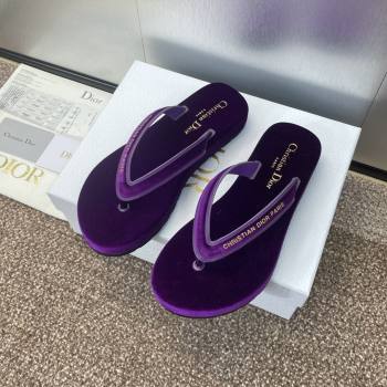 Dior Diorsea Thong Sandal in Purple Velvet 2024 (KL-24062830)