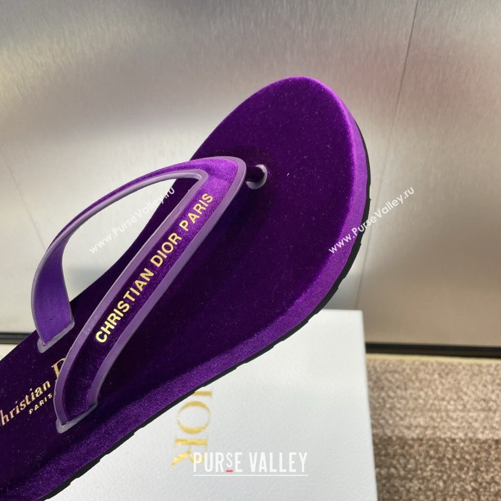 Dior Diorsea Thong Sandal in Purple Velvet 2024 (KL-24062830)