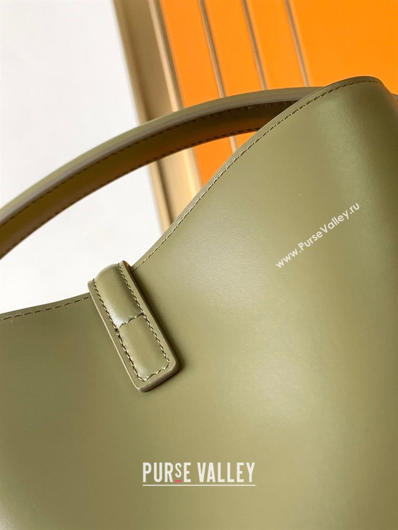 Saint Laurent LE 37 Small Bucket Bag in Shiny Calfskin 749036 Green 2024 (MHUI-24050913)