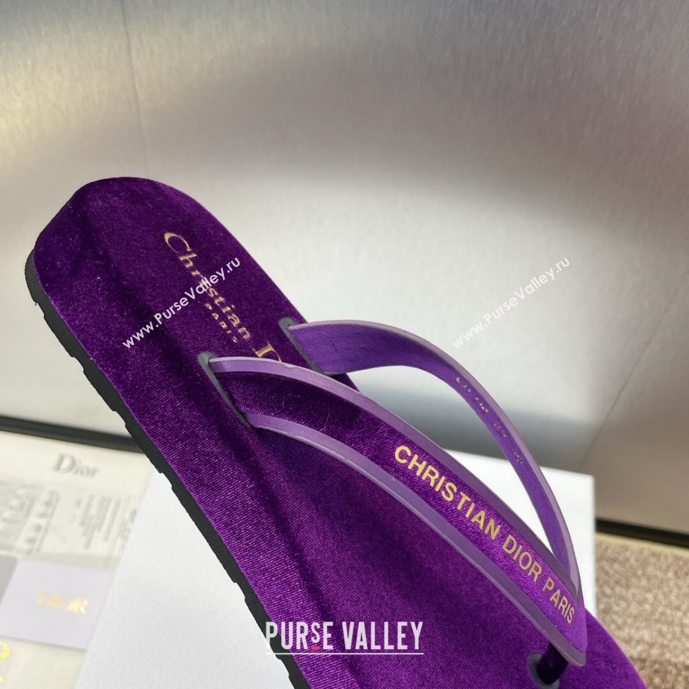 Dior Diorsea Thong Sandal in Purple Velvet 2024 (KL-24062830)