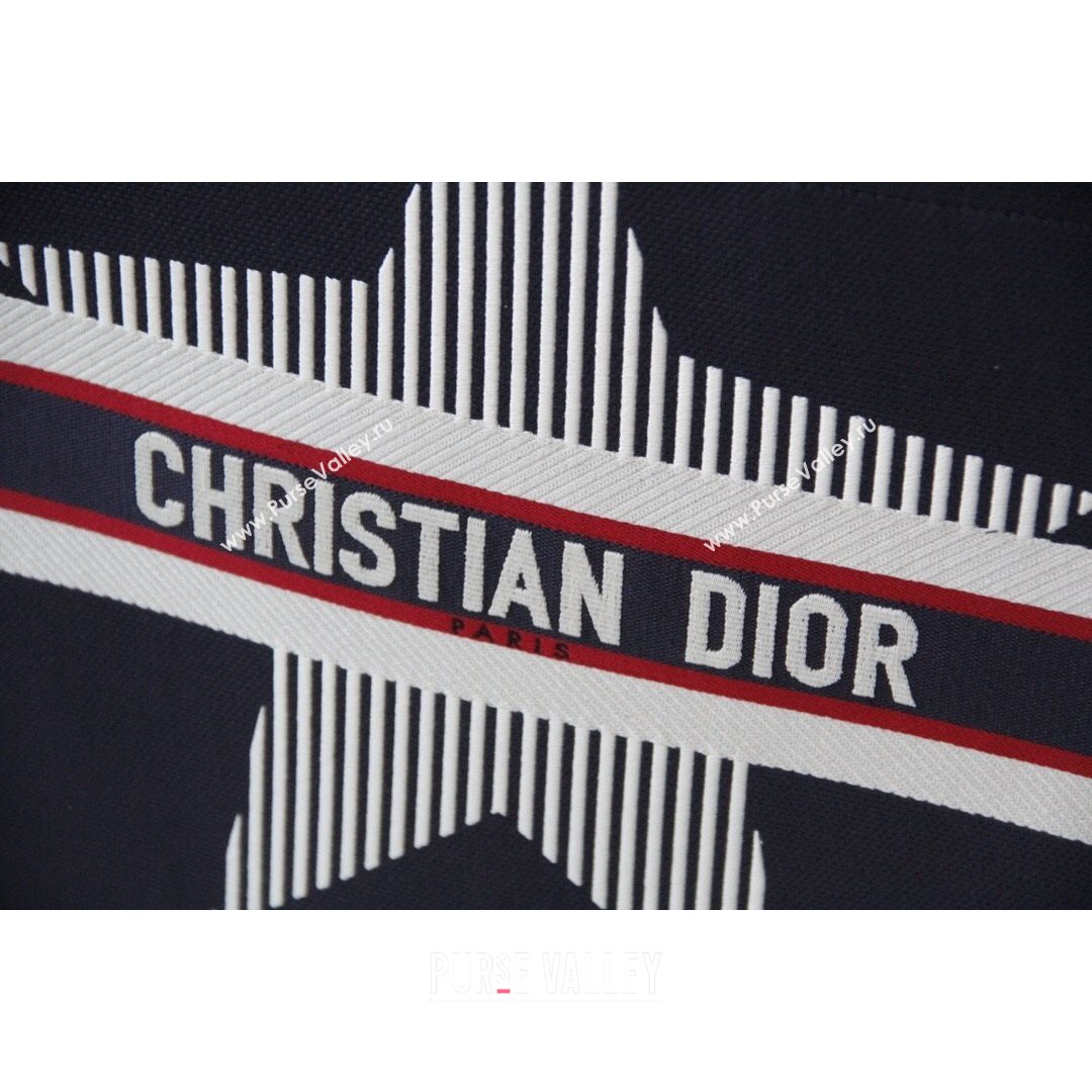 Dior Large Book Tote Bag in Navy Blue Star Embroidery 2021 M1286  (XXG-21080315)