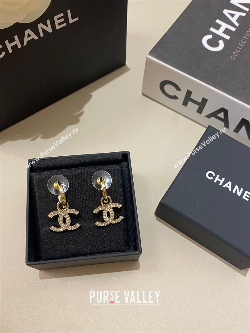 Chanel Crystals CC Earrings CH101022 Gold 2024 (YF-24101022)