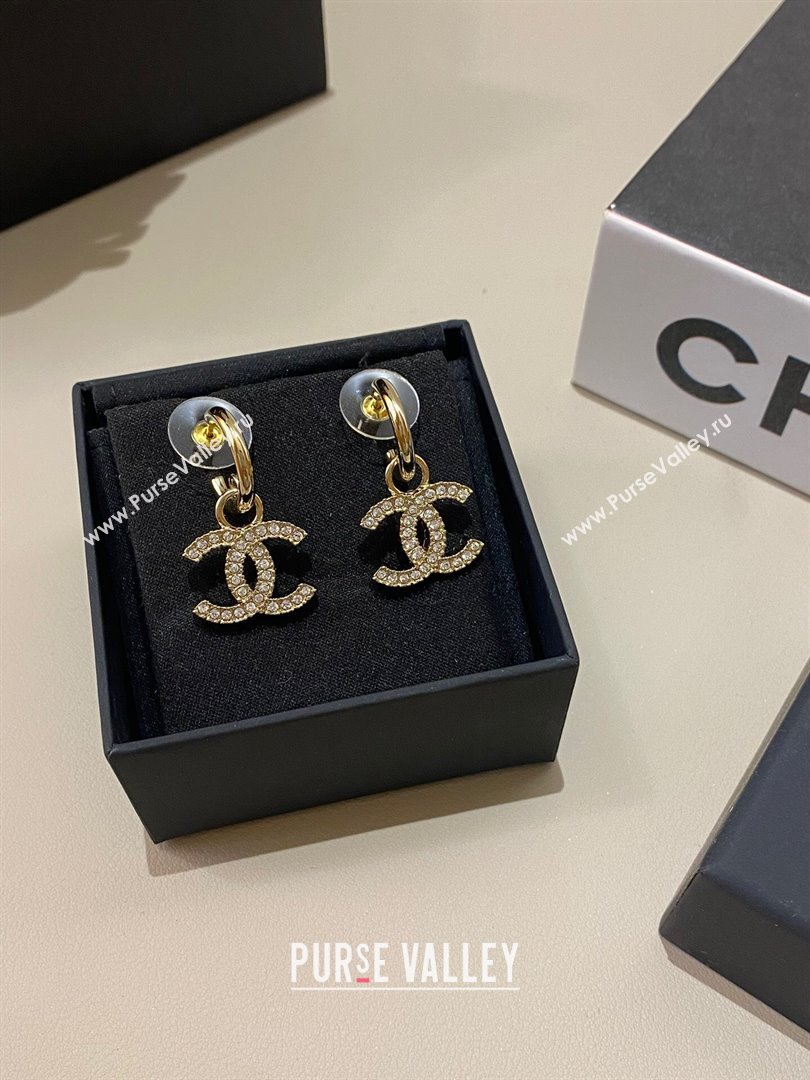 Chanel Crystals CC Earrings CH101022 Gold 2024 (YF-24101022)