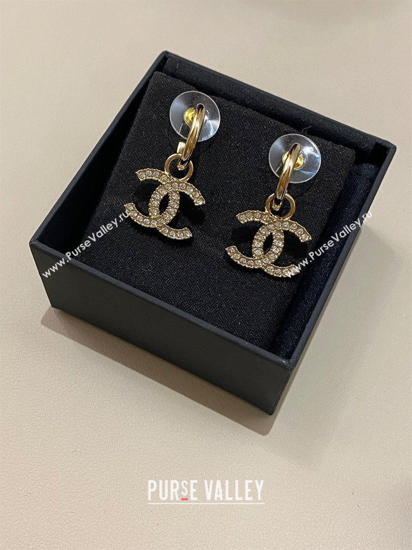 Chanel Crystals CC Earrings CH101022 Gold 2024 (YF-24101022)