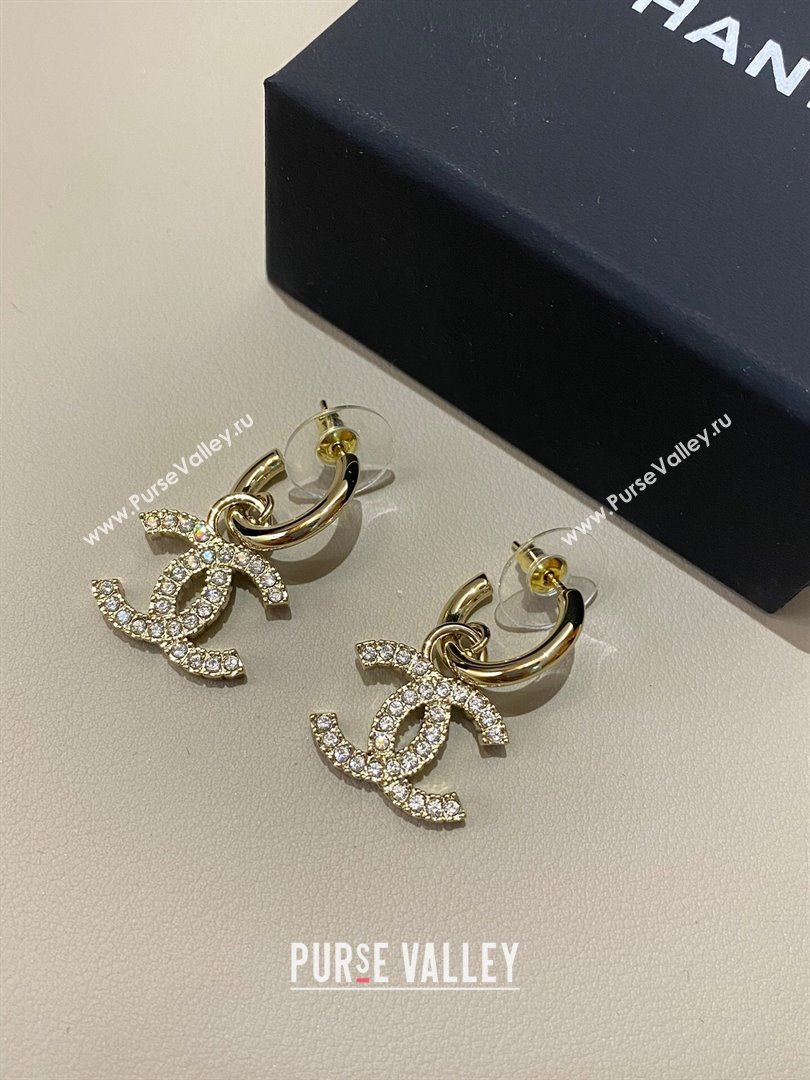 Chanel Crystals CC Earrings CH101022 Gold 2024 (YF-24101022)