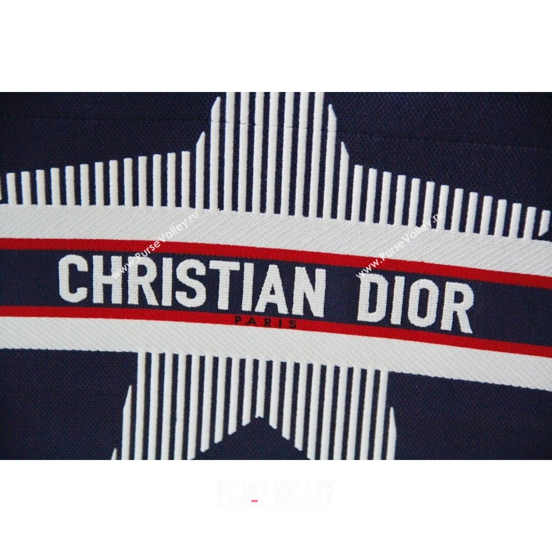 Dior Small Book Tote Bag in Navy Blue Star Embroidery 2021 M1286  (XXG-21080316)