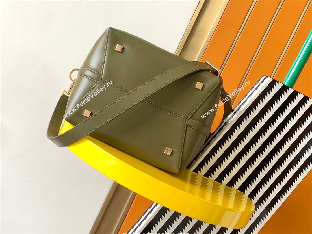 Saint Laurent LE 37 Bucket Bag in Shiny Calfskin 742828 Green 2024 (MHUI-24050914)