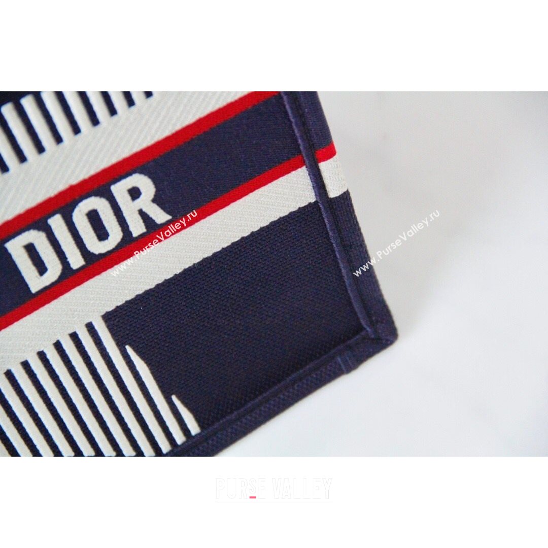 Dior Small Book Tote Bag in Navy Blue Star Embroidery 2021 M1286  (XXG-21080316)