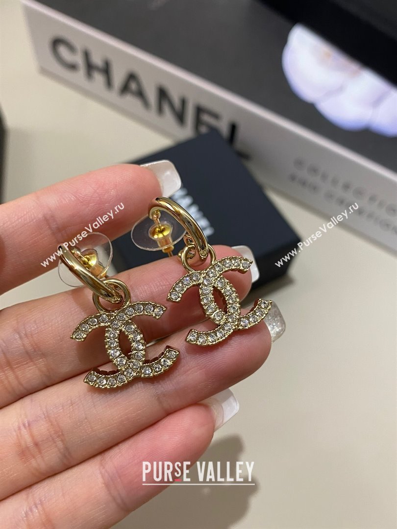 Chanel Crystals CC Earrings CH101022 Gold 2024 (YF-24101022)