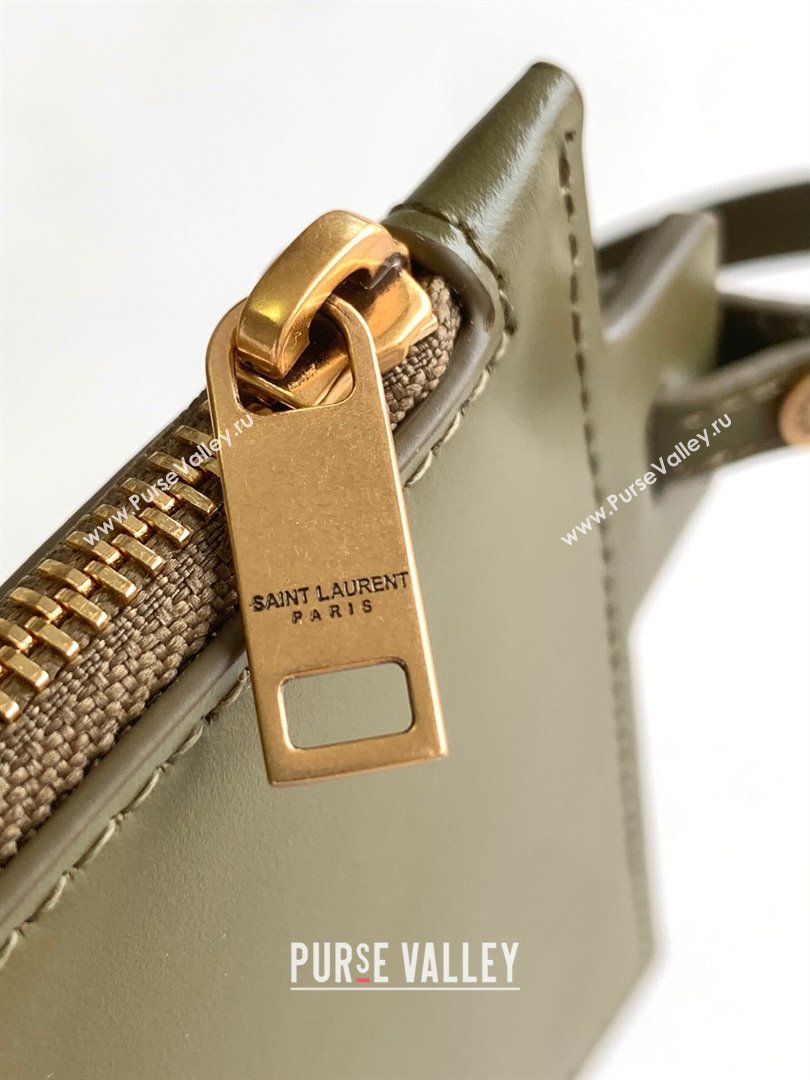 Saint Laurent LE 37 Bucket Bag in Shiny Calfskin 742828 Green 2024 (MHUI-24050914)