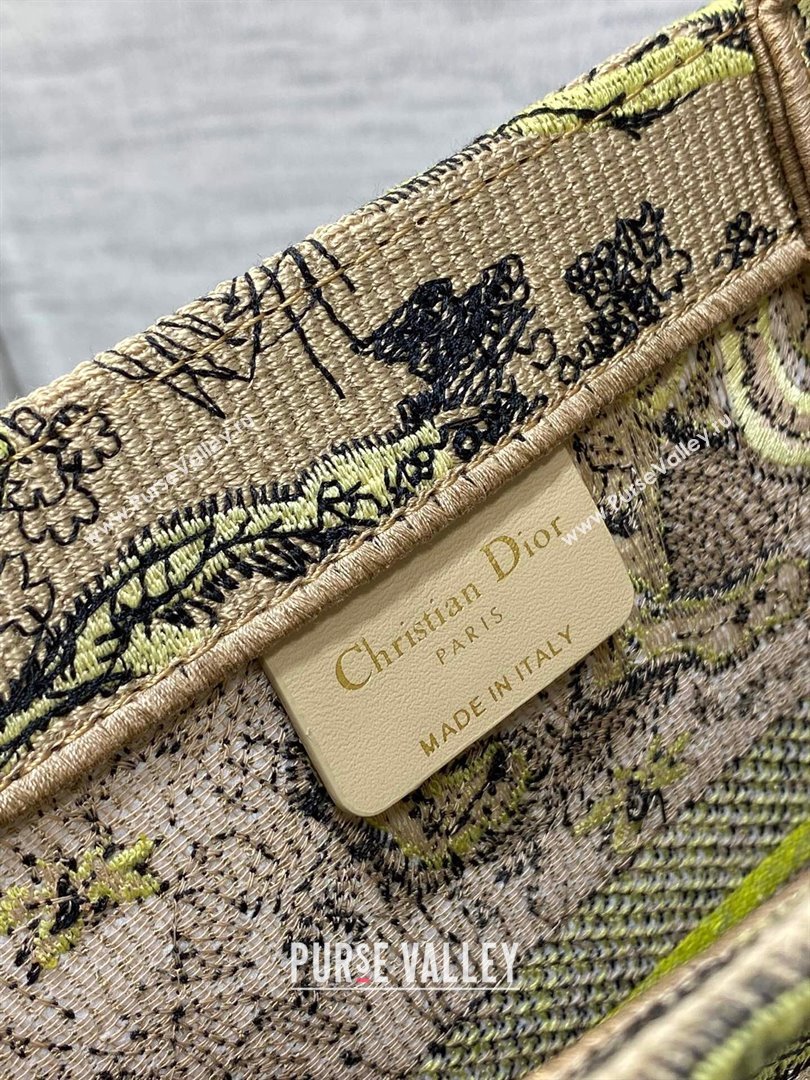 Dior Medium Book Tote Bag in Lemon Yellow Toile de Jouy Sauvage Embroidery 2024 (XXG-24081406)