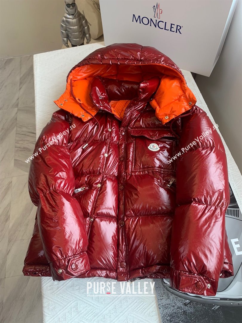 Moncler Down Jacket for Women and Men M112909 Burgundy 2024 (Q-24112909)