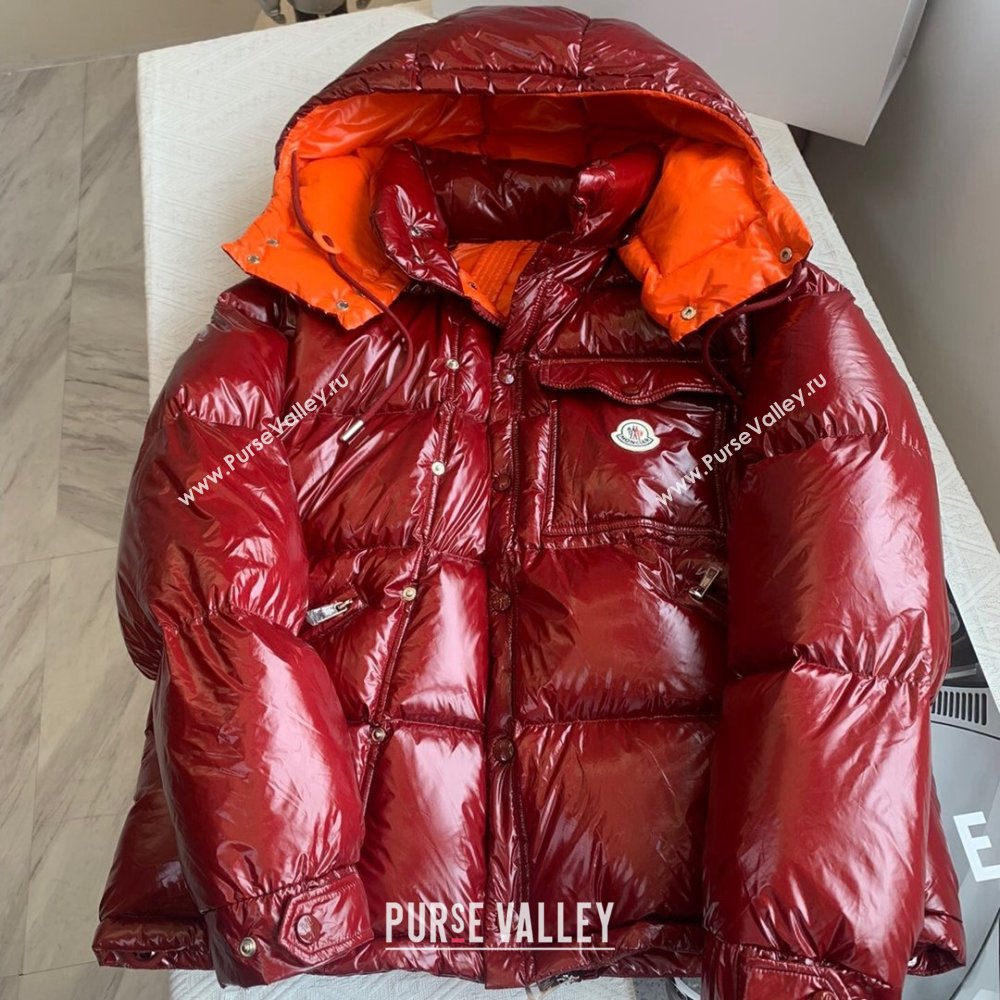 Moncler Down Jacket for Women and Men M112909 Burgundy 2024 (Q-24112909)