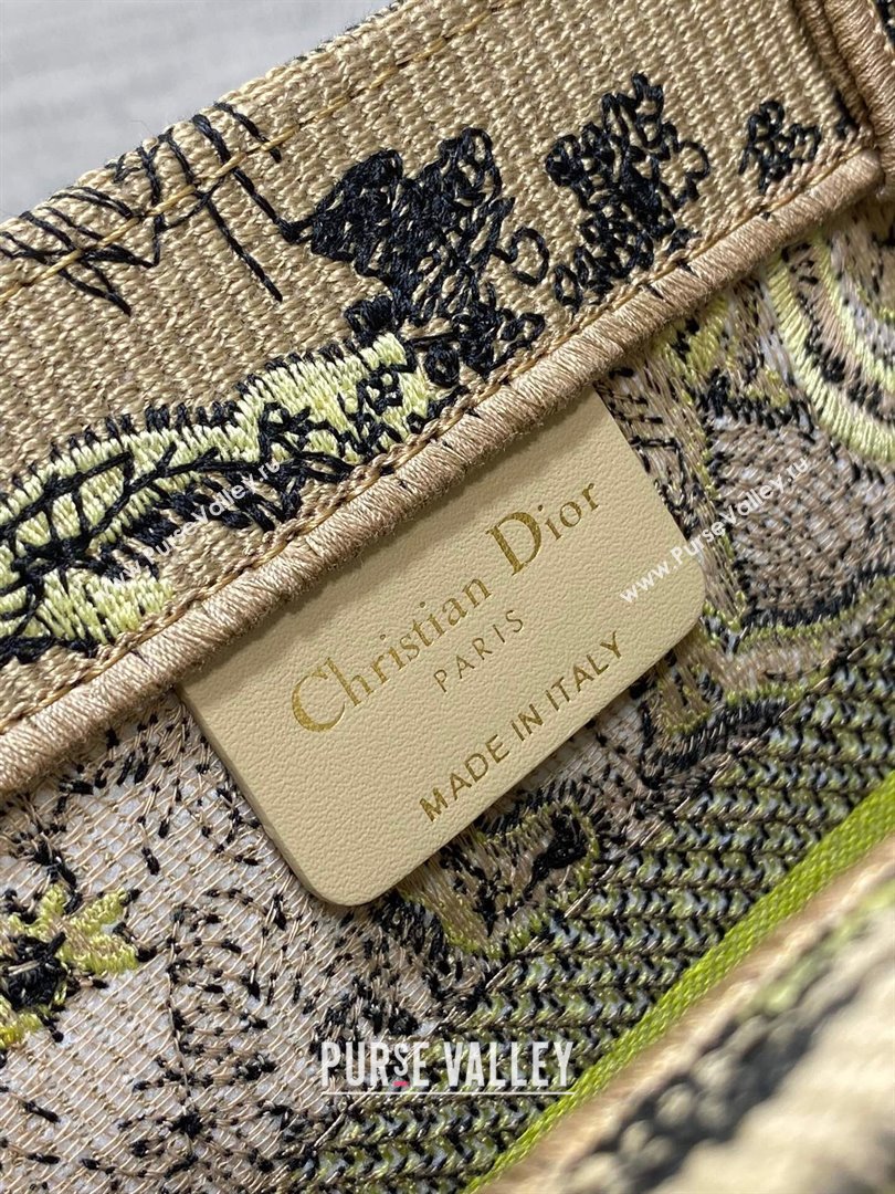 Dior Small Book Tote Bag in Lemon Yellow Toile de Jouy Sauvage Embroidery 2024 (XXG-24081405)