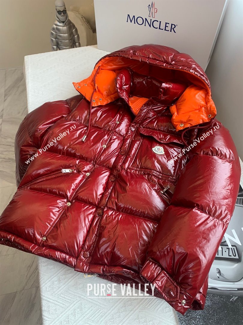 Moncler Down Jacket for Women and Men M112909 Burgundy 2024 (Q-24112909)