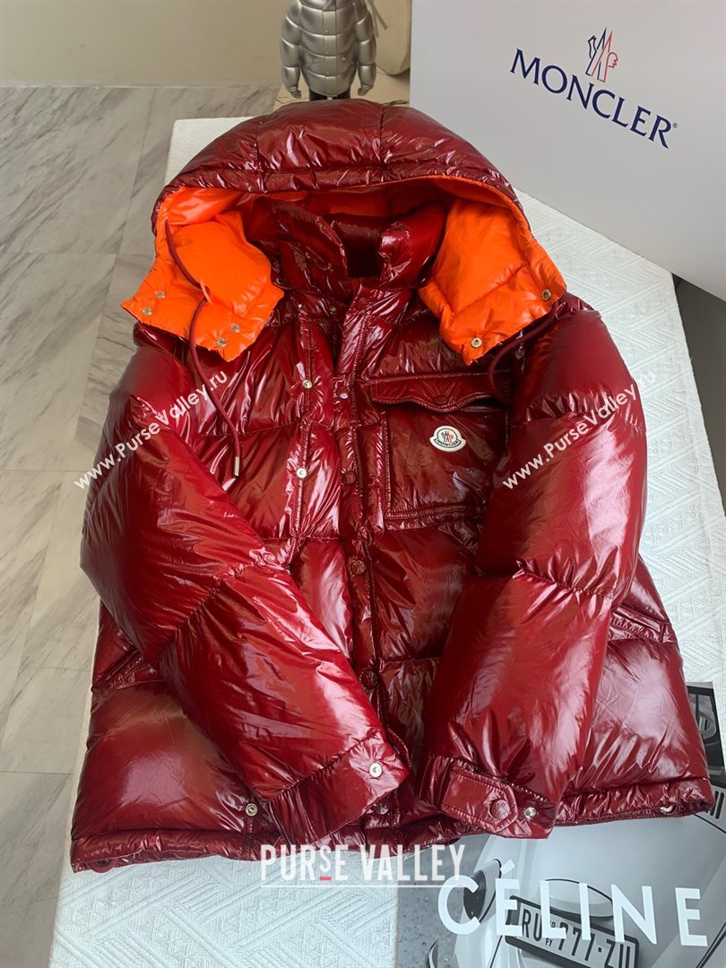 Moncler Down Jacket for Women and Men M112909 Burgundy 2024 (Q-24112909)