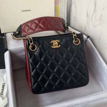 Chanel Quilted Calfskin Bucket Bag AS2230 Black/Brown 2020 (JY-20112085)